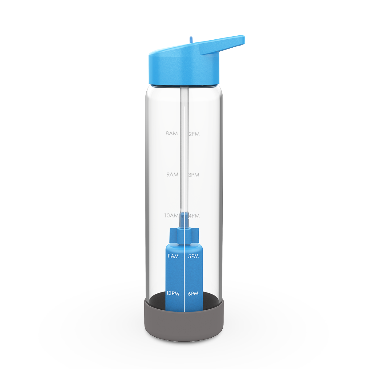 32oz Glass Filtered Motivational Water Bottle With Time Markings